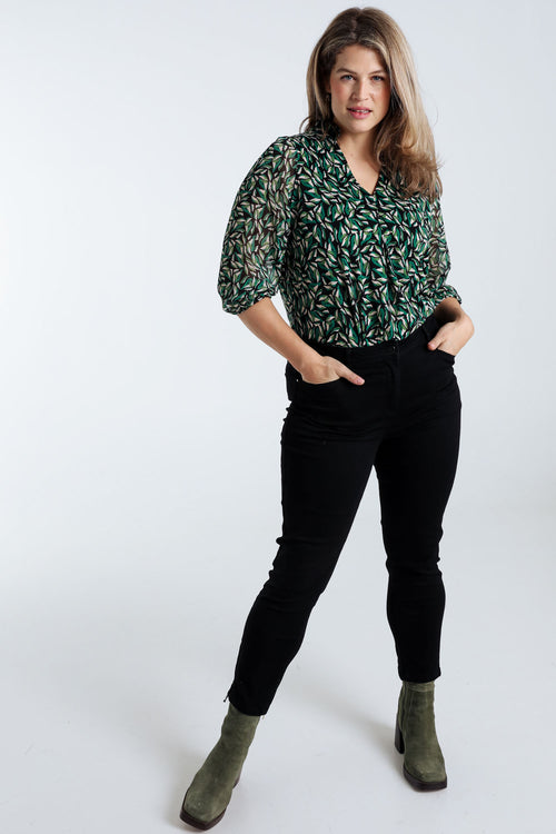 Slim, effen 7/8-broek 