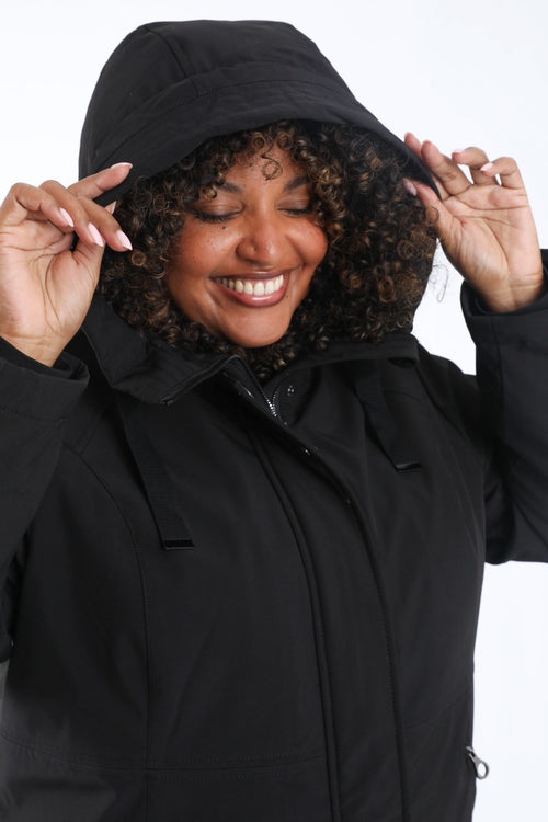 Effen parka met capuchon-Paprika-7