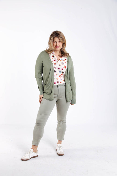 Cardigan fin en viscose uni-Paprika-8