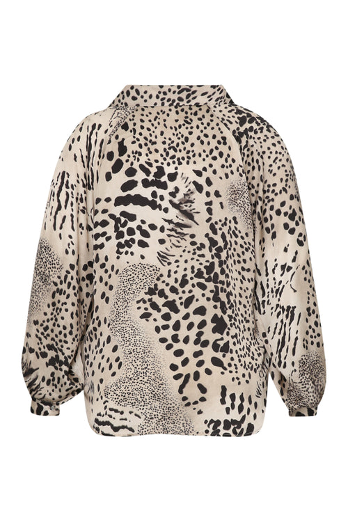 Blouse en viscose imprimé animal-Paprika-8