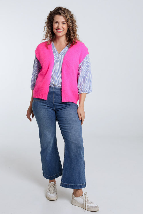 Effen mouwloos vest-Paprika-9