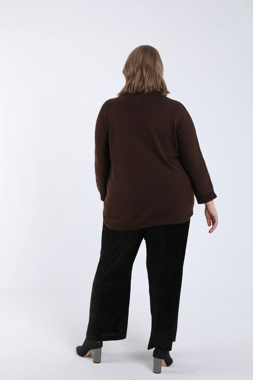 Effen tuniektrui met coltrui-Paprika-2