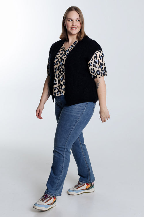 Effen mouwloos vest-Paprika-9