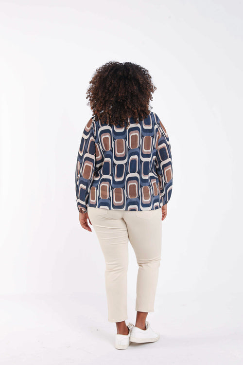 Blouse imprimé graphique-Paprika-2