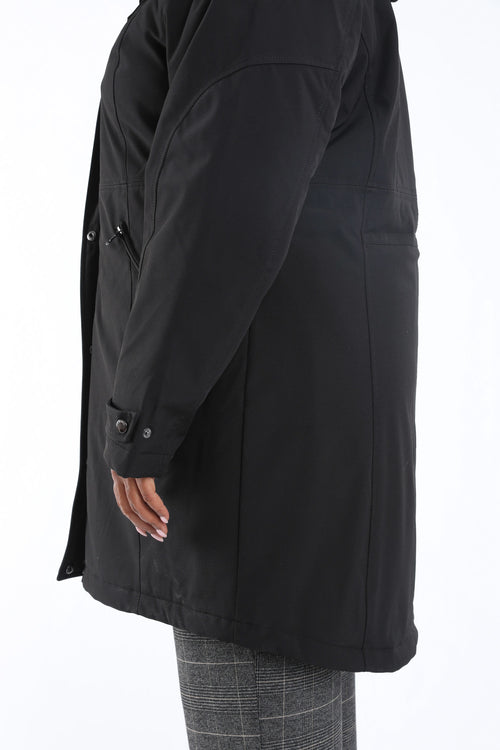 Effen parka met capuchon-Paprika-6