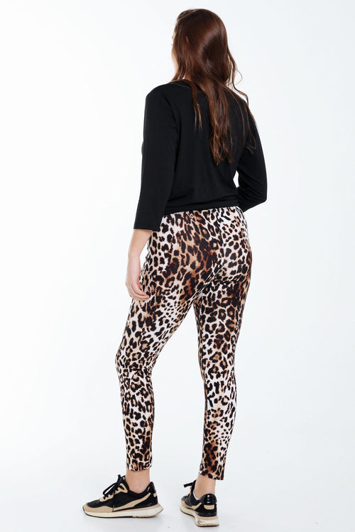 Legging in viscose met luipaardprint-Paprika-2