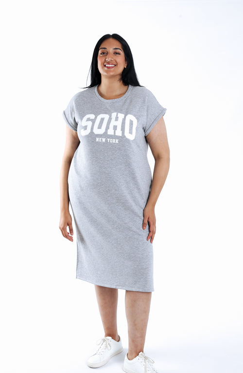 Bedrukte Soho T-shirt jurk-Paprika-1
