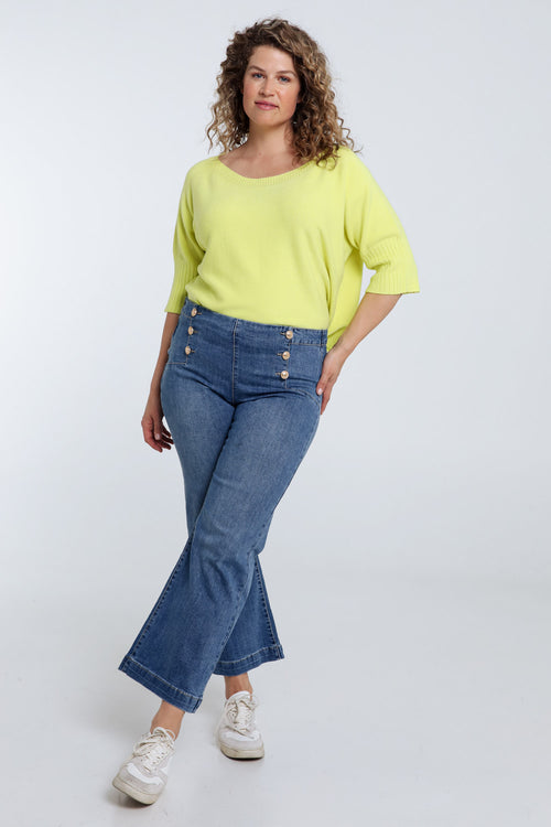 Wijde jeans met 6 knopen-Paprika-7