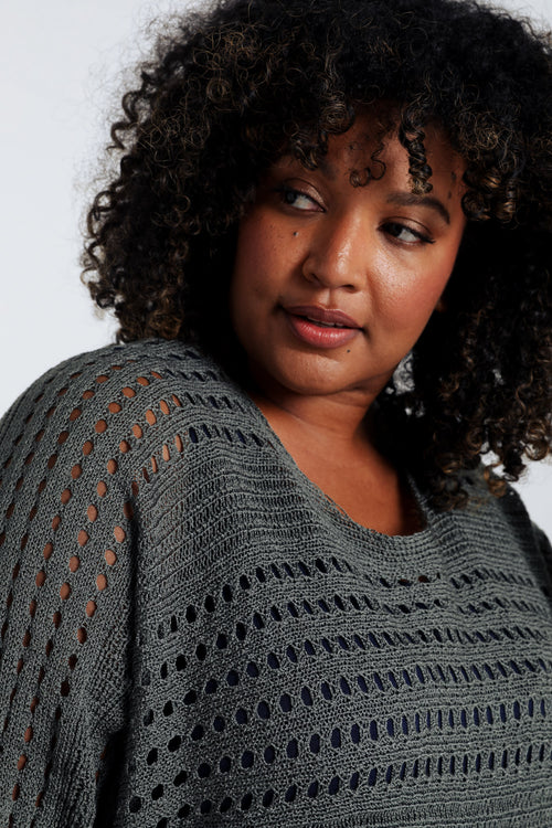 Korte, effen trui in viscose-Paprika-6