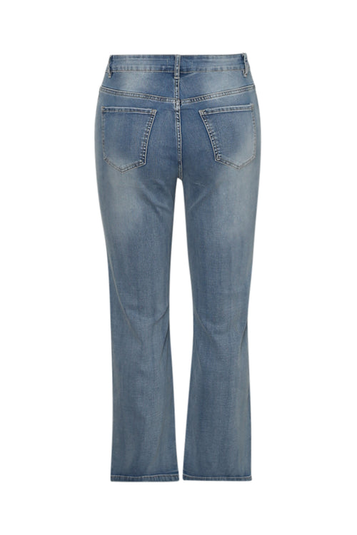 Slim fit jeans 7/8 Louise met borduursel detail-Paprika-8
