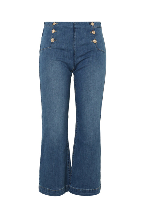 Wijde jeans met 6 knopen-Paprika-10