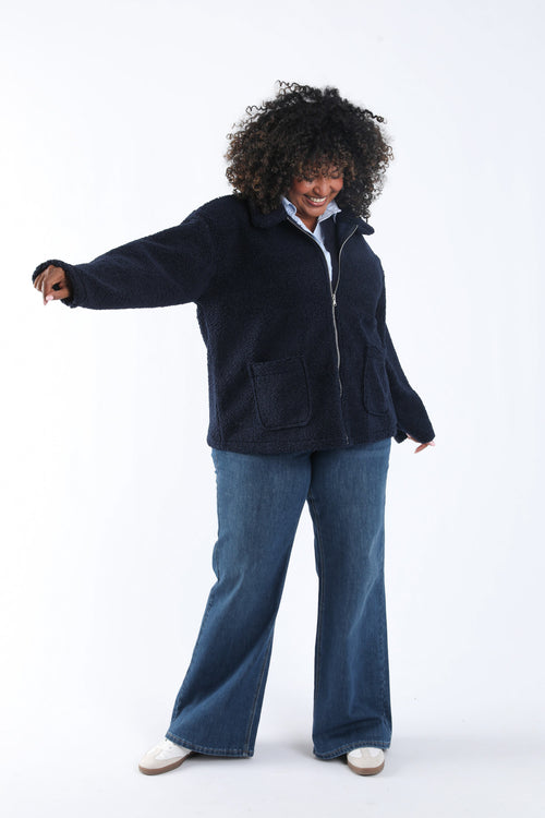 Effen teddy mantel-Paprika-5