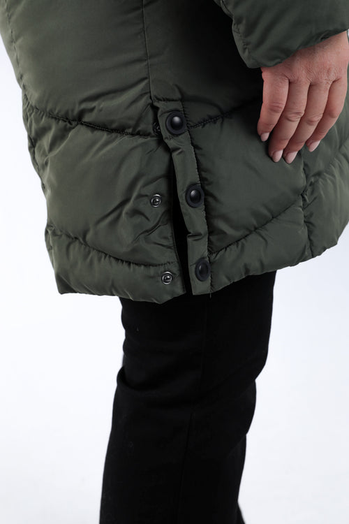 Effen lange donsjas-Paprika-6