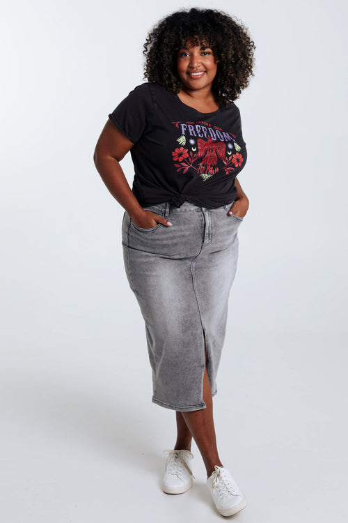 T-shirt Freedom en coton-Paprika-6