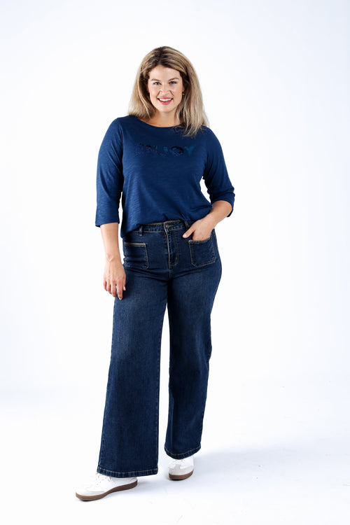 Effen katoenen T-shirt Enjoy-Paprika-6