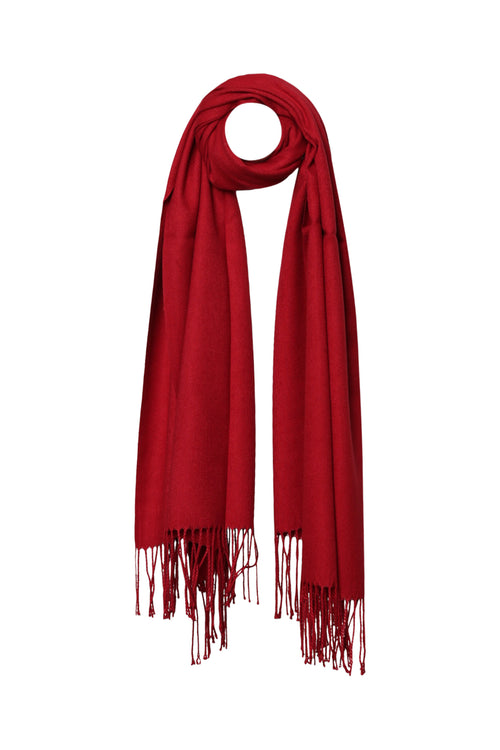 Écharpe en viscose et cachemire unie-Paprika-2