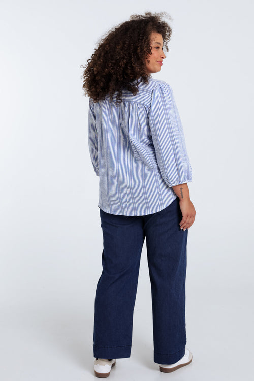 Gestreepte katoenen blouse-Paprika-2