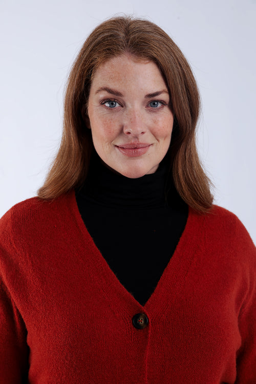 Effen cardigan-Paprika-3