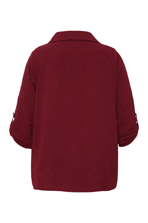 Chemise en viscose unie détail relief-Paprika-10