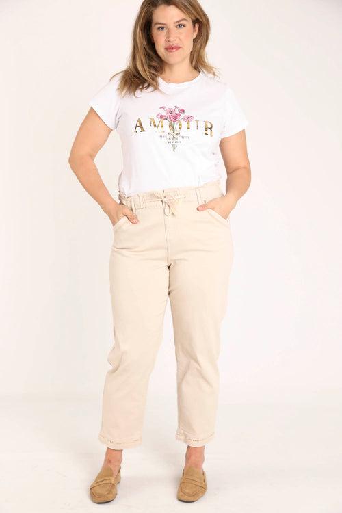 Effen katoenen chino-Paprika-2