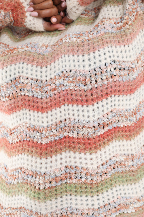 Gestreepte popcorn gebreide trui-Paprika-5