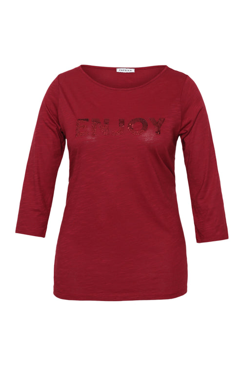 T-shirt en coton uni Enjoy-Paprika-2