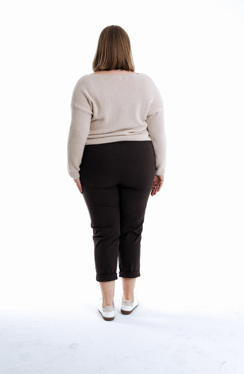Effen lichte katoenen chino broek-Paprika-2