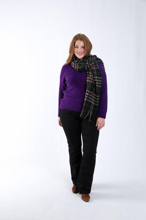 Trui met effen alpaca-Paprika-7