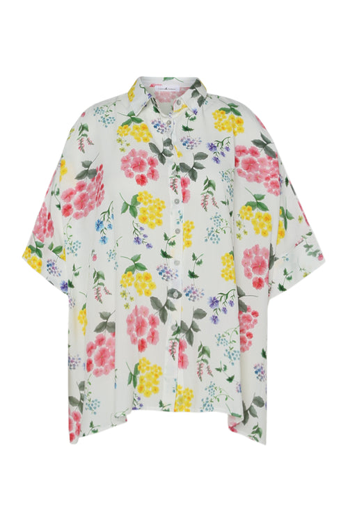Blouse van viscose met bloemenprint-Paprika-10