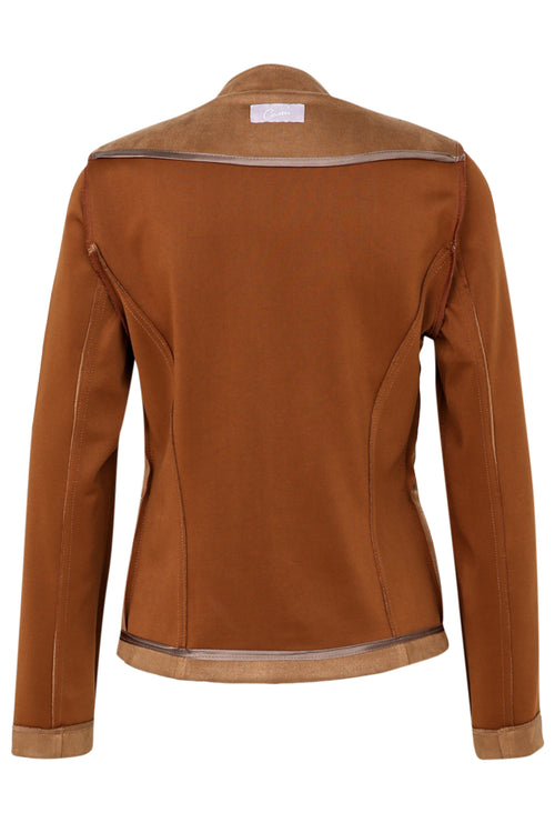 Kort, effen motorjasje met suède-effect-Paprika-12