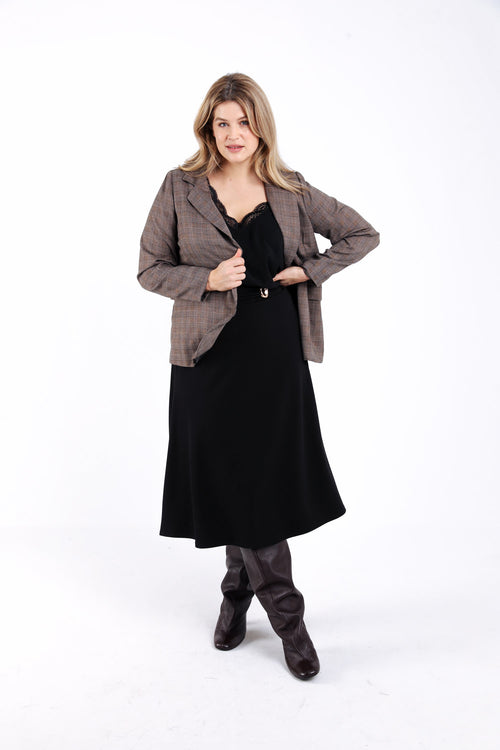 Jupe en maille unie-Paprika-4