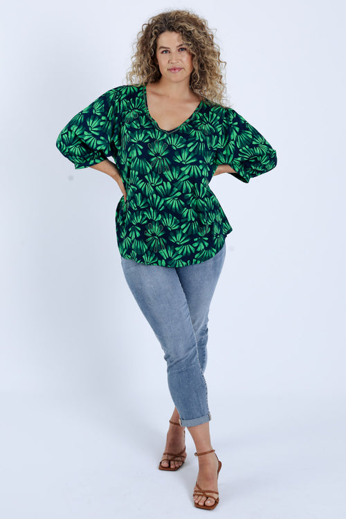 Blouse en viscose imprimé floral-Paprika-7