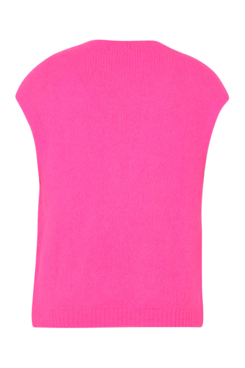 Effen mouwloos vest-Paprika-11