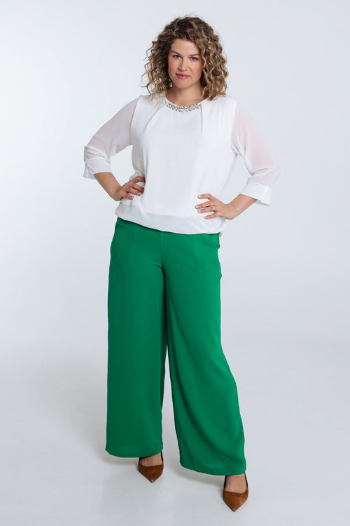 Effen blouse met sieraden-Paprika-7