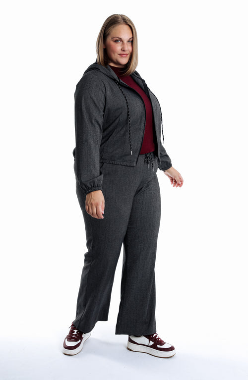Veste chiné à capuche-Paprika-5