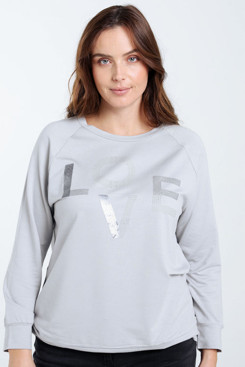 Love trui met strass steentjes-Paprika-1