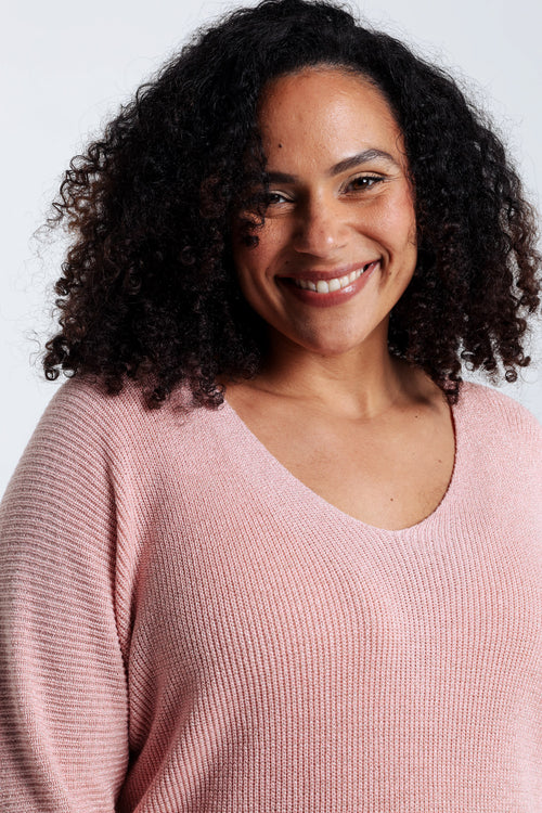 Pull  uni avec lurex-Paprika-4