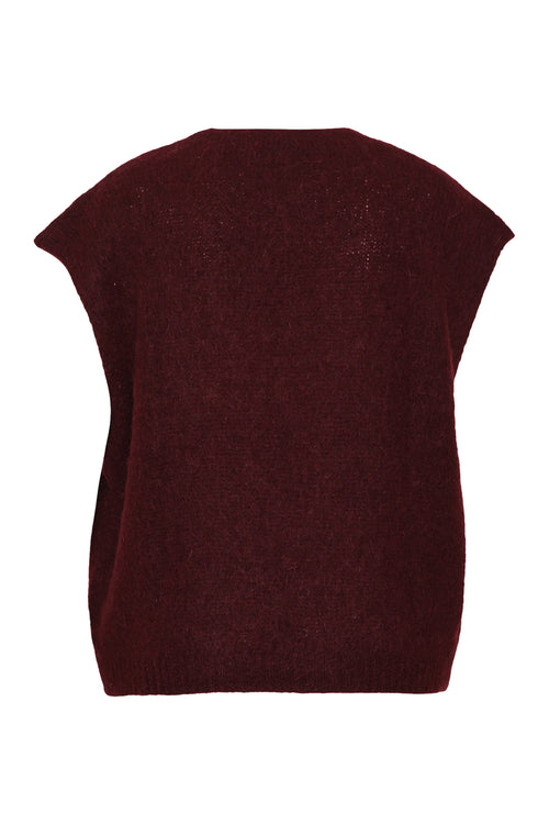 Effen mouwloos gilet-Paprika-2