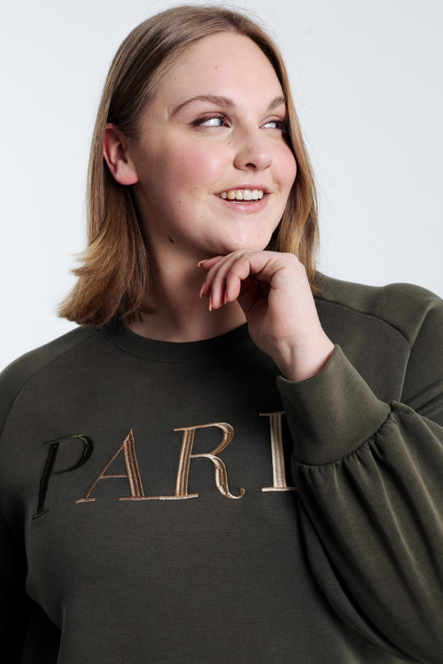 Sweaterjurk met borduursel Paris-Paprika-6