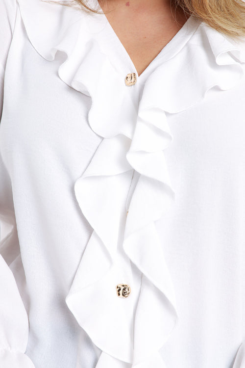 Effen blouse met volant-Paprika-5