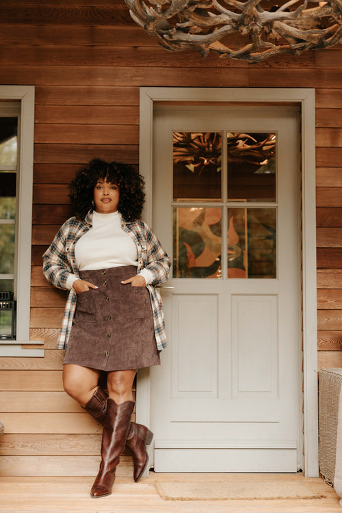 Korte rok van fluweel-Paprika-1