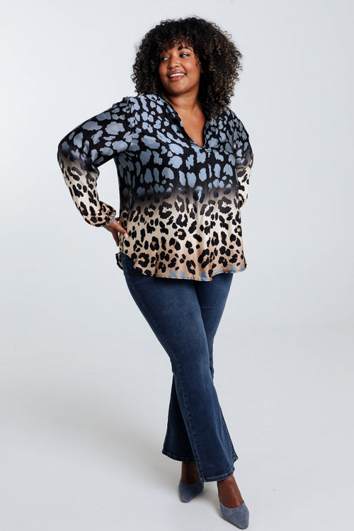 Viscose blouse met dierenprint-Paprika-7