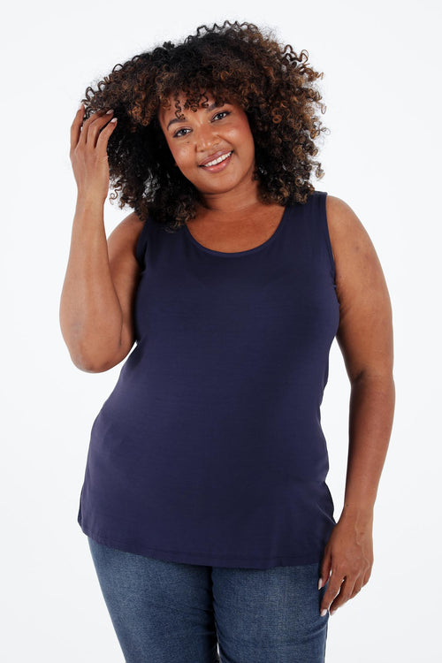 Effen tanktop van viscose-Paprika-1