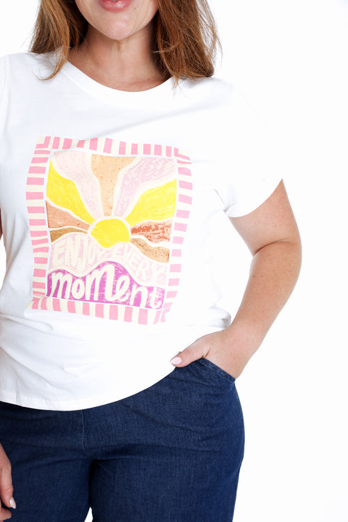T-shirt en coton imprimé soleil-Paprika-4