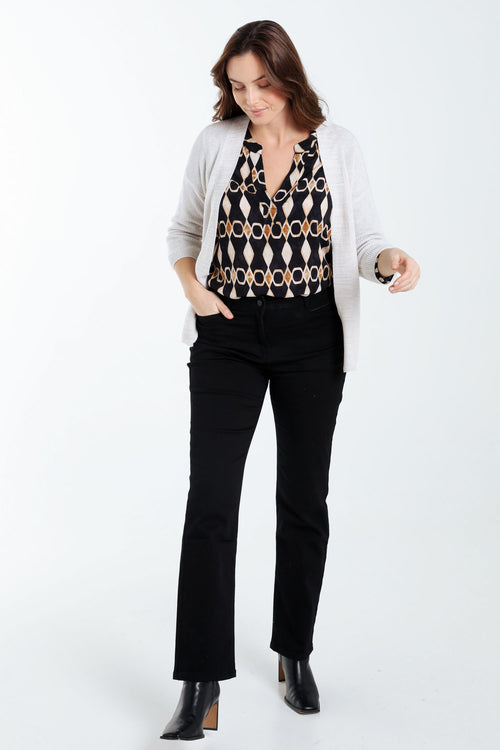 Korte, effen cardigan in viscose met lurex-Paprika-9