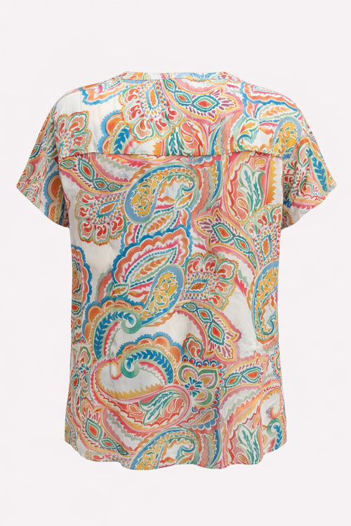 Blouse van viscose met paisleyprint-Paprika-2