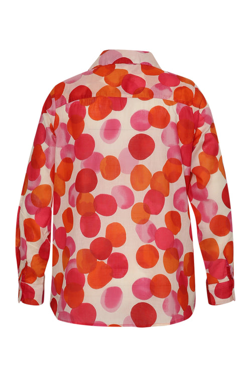 Blouse van katoen met ronde print-Paprika-10
