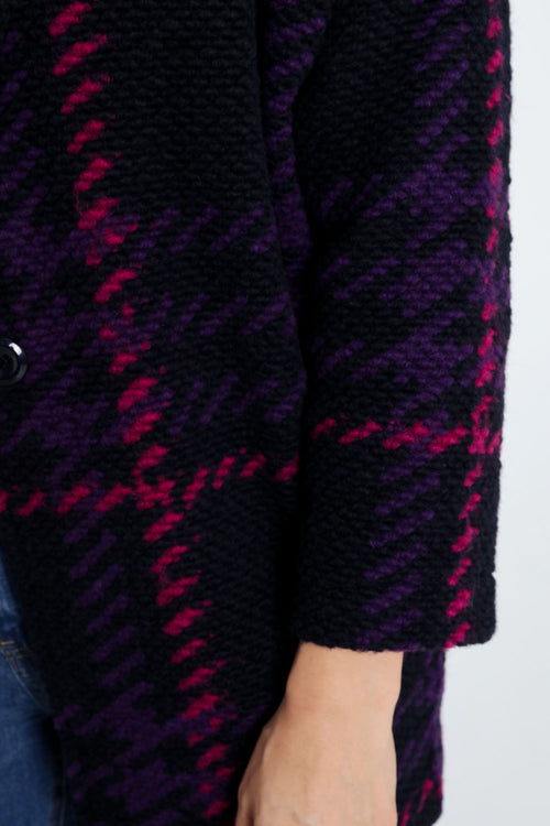 Manteau maille bouclette à carreaux-Paprika-7