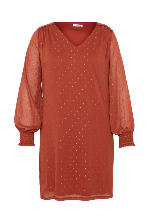 Robe en voile avec plumetis-Paprika-10