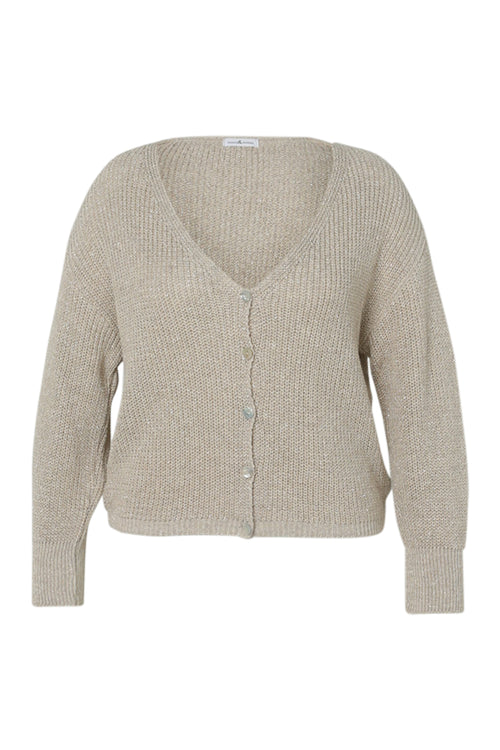 Effen gebuttonde cardigan-Paprika-10